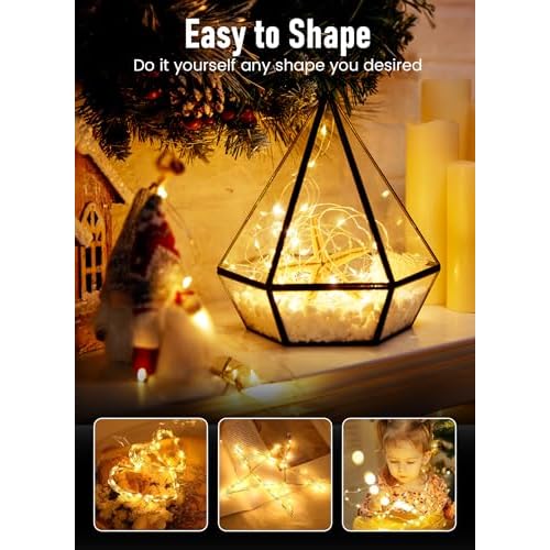 Minetom Fairy String Lights, 33Ft 100 LED Mini Battery Operated Fairy Lights Copper Wire Twinkle Lights Mason Jar Lights, Waterproof Starry Firefly Lights for Party Wedding Christmas Decor