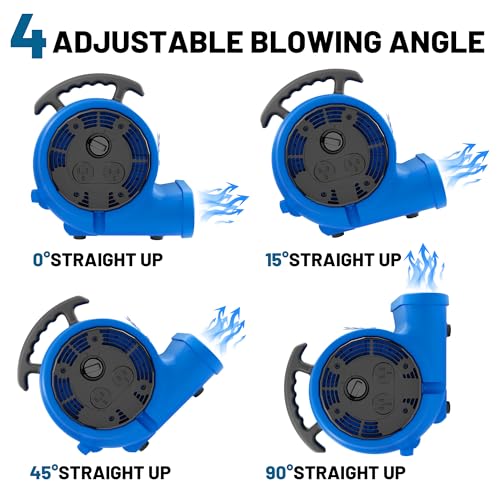 Blue Air Mover Blower Fan 1200 CFM 3-Speed Industrial Floor Dryer