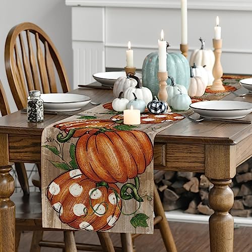 Artoid Mode 210 GSM Fall Table Runner 13x108 Inch Home Decor for Dining & Party