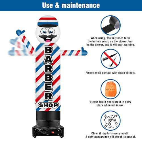 Barber Shop 9FT Inflatable Waver - 18'' Diameter Wacky Wavy Dancing Guy for Outdoor Advertising (Blower Not Included)