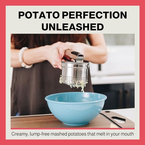 Stainless Steel Potato Ricer for Smooth Mashed Potatoes, Multi-Use Kitchen Tool