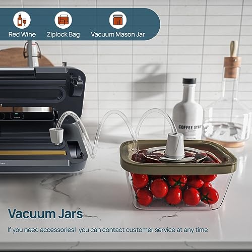 Vakumar Vacuum Sealer Machine Stainless Steel, 80Kpa Food Sealer with Double Pump