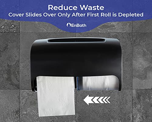 Commercial Wall Mount Double Toilet Paper Dispenser Locking Black