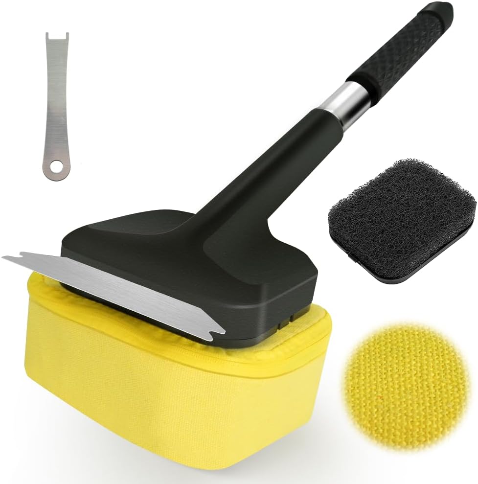Skiennix Grill Brush - Bristle-Free BBQ Cleaner with Durable Scraper for Cast Iron & Stainless Steel Grates | 2 Replaceable Brushes, Perfect Gift for Men & Dads