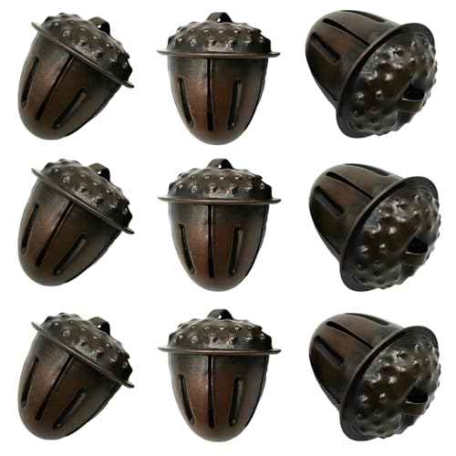 Maydahui 20 PCS Acorn Shaped Christmas Jingle Bells Vintage Pinecone Decorative Bell Small Ornaments 1.2 Inches Red Bronze Metal for DIY Crafts Xmas Decorations Home Hanging Pet Collar