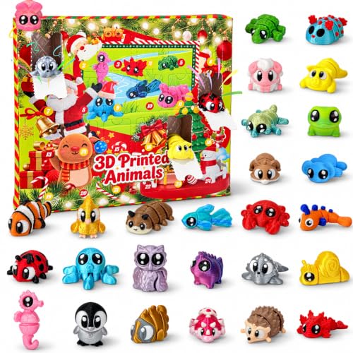 Christmas Advent Calendar 2026: 24 Days of 3D Printed Animal Figures with Big Eyes