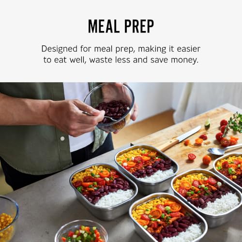 Small Box Set Stainless Steel Microwave Safe Food Storage Containers - 600ml x 3
