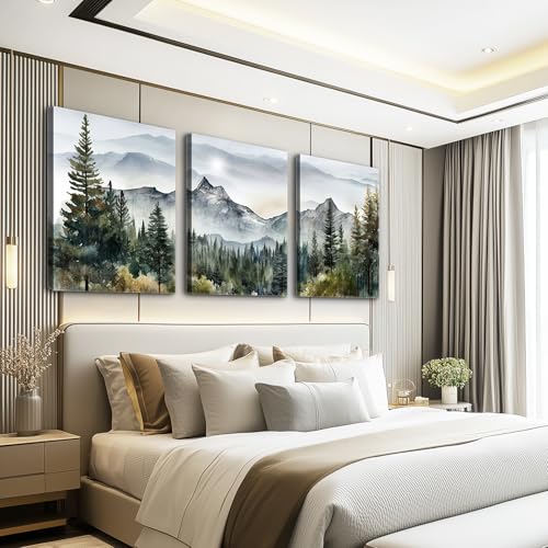 MHARTK66 3-Piece 20x28in Forest Landscape Canvas Wall Art for Living Room & Bedroom