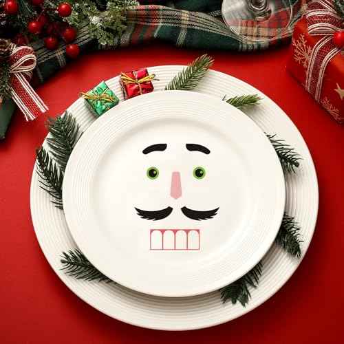 40 Pcs Nutcracker Face Decals Christmas DIY Crafts Vinyl Stickers Decoration Nutcracker Face Decals Ornaments for Xmas Glass Water Bottles Cup Gifts Window Decoration