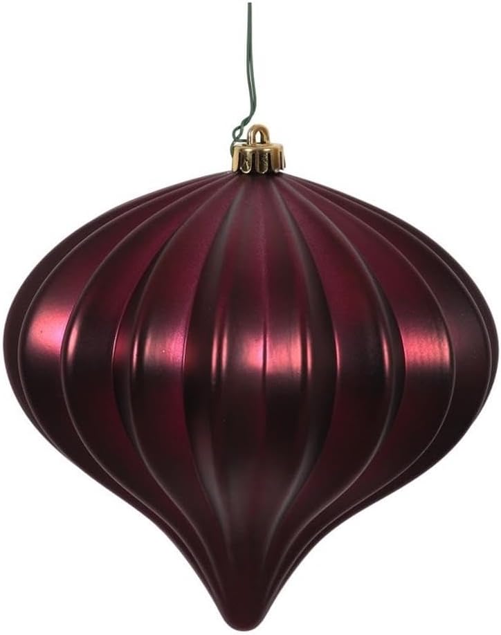 Burnished Orange Matte Onion Christmas Ornaments - UV Treated, Set of 3 by Vickerman