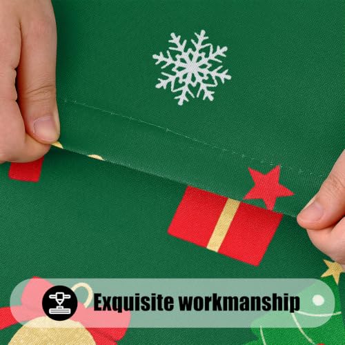 Smiry Christmas Green Tablecloth 6 ft Elastic Polyester 30 x 72 in (2 Pack)