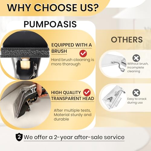 Pumpoasis Hard Bristle Carpet & Upholstery Extractor Kit with 10FT Hose & 25FT Water Line – Includes Shell (Variation of This Listing)