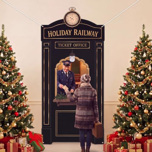 Christmas Express Train Decorations Hanging Banner Backdrop Classic - Thenshop