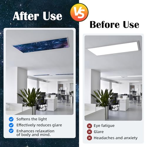 ANGSYLTH 8 Pcs Fluorescent Light Covers, 4x2 Feet Fabric for Ceiling