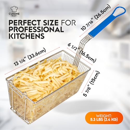 Commercial Deep Fryer Basket 4-Pack with Handle - Heavy Duty Restaurant Use