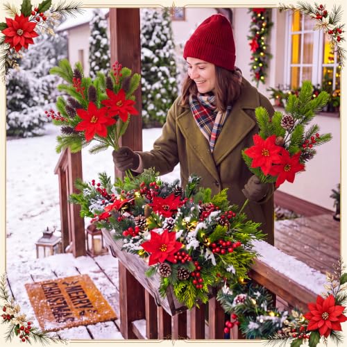 24 Pcs Artificial Christmas Outdoor Flower Plant | Green Plant Variation