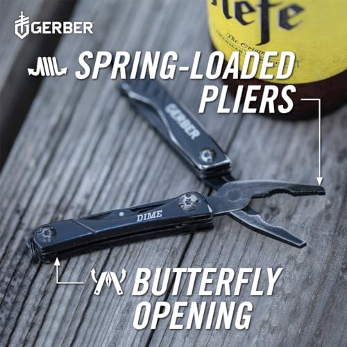 Gerber Dime 12-in-1 Mini Multitool Pliers with Bottle Opener - Black / Single