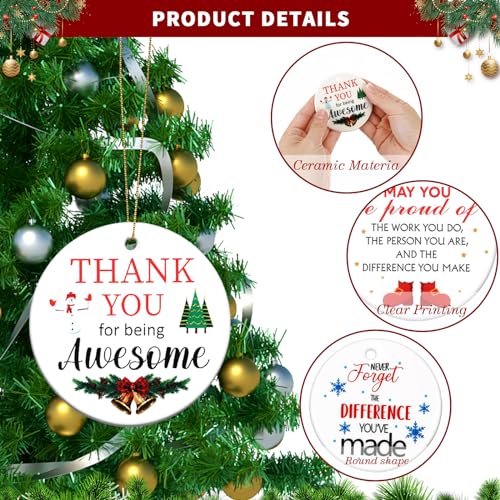Barydat 24 Pcs Christmas Coworker Appreciation Ornaments Bulk Holiday Gifts