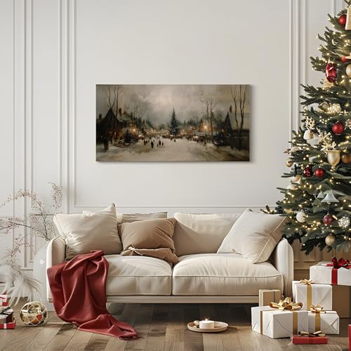 SVFGHGGN Rustic Farmhouse Vintage Neutral Winter Large Christmas