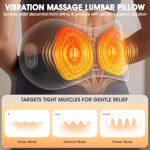 WaveHaven 3-in-1 Electric Lumbar Support Pillow with Heat & Massager (Plug-in)