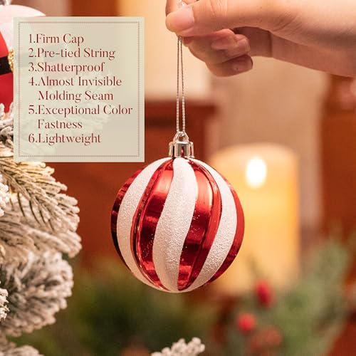 Valery Madelyn Christmas Ornaments Set, 70ct Red and White
