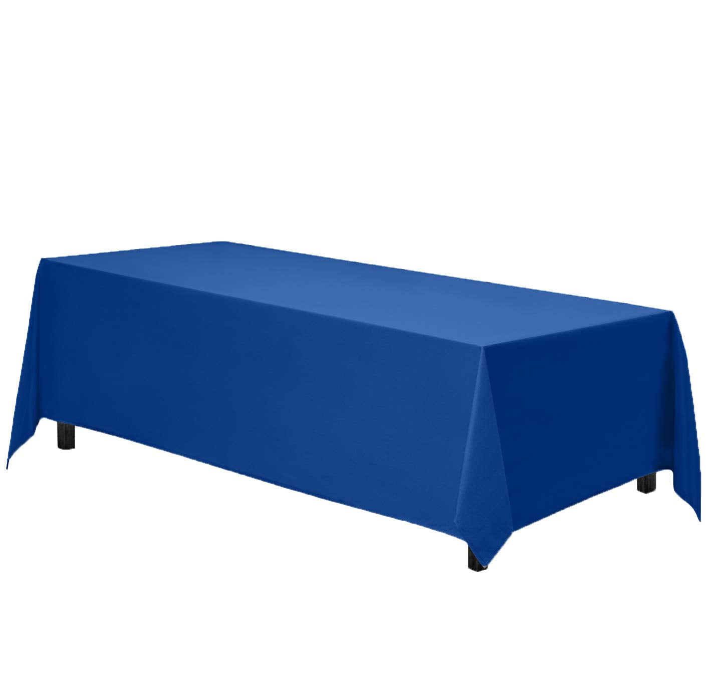 Gee Di Moda Rectangle Tablecloth - 90 x 156 Inch Royal Blue Table Cloth for 8 Foot Tables with Floor-Length Drop - Heavy Duty Washable Fabric for Holiday Party, Dinner, Weddings & Baby Shower