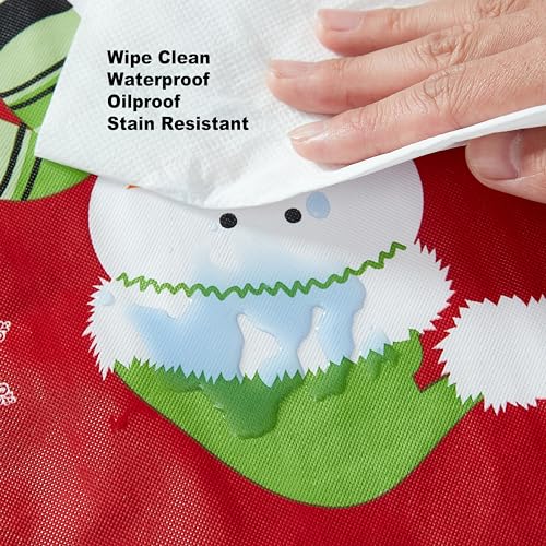 Newbridge 70 x 52 Inch Christmas Red Snowman Tablecloth with Flannel Backing