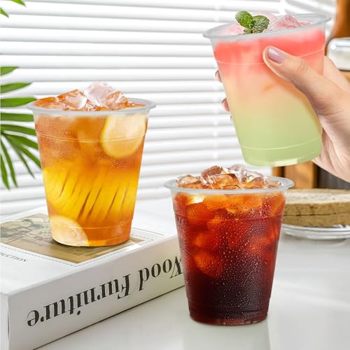 12oz Clear Plastic Cups Disposable 300 Count - Perfect for Cold Beverages - Variation: Clear / 12oz-300