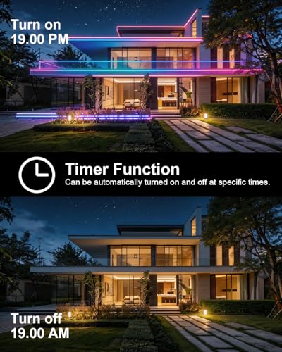 40ft Waterproof RGB Smart IC LED Strip Lights Outdoor Dimmable - MILADALED