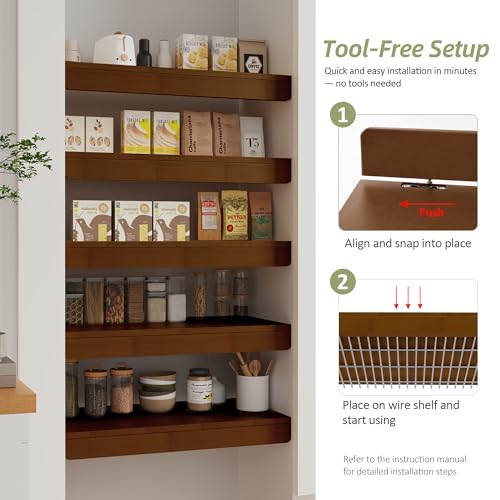 Walnut Bamboo Wire Shelf Covers 24x16 Inches 5-Pack - ClimbHope