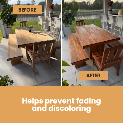Furniture Clinic Teak Oil 169.07 Fl Oz - Protects Indoor & Outdoor Wood Furniture