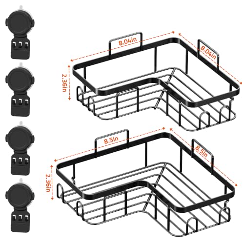 Moforoco Corner Shower Caddy with Suction Cups Stainless Steel Bathroom Organizer