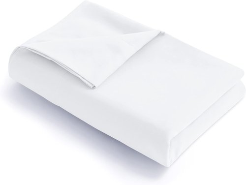 FLXXIE Twin Flat Sheet - Soft Brushed Microfiber | Fade, Wrinkle-Free & Stain Resistant - Hotel Quality (Twin, White)
