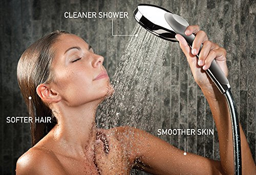 Handheld Shower Head with Magnetic Base & Water Filter - Brushed Chrome
