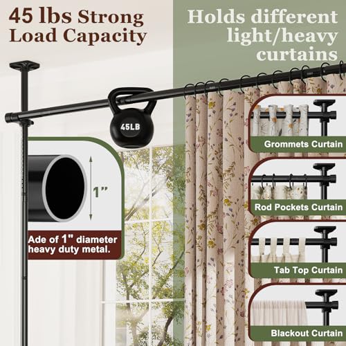 Goovilla Black Room Divider, 28-70 Inch Width, 4-10ft Height, No Curtains