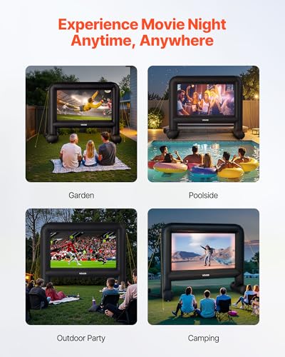16ft Inflatable Outdoor Movie Screen - Portable Projection Screen for Backyard & Events