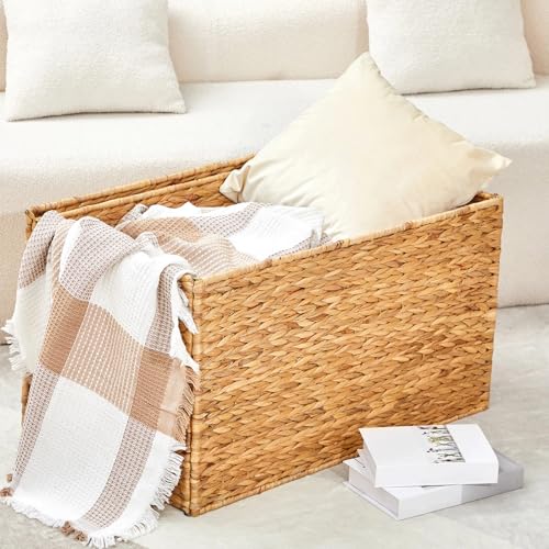 Water Hyacinth Storage Trunk - Large Wicker Chest for Home Organization