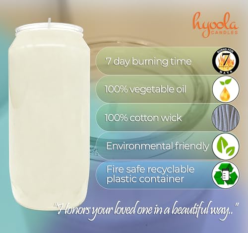 Hyoola 7 Day White Prayer Candles 20 Pack - Tall Pillar Religious Memorial Decor