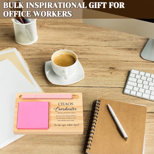 10 Pcs Employee Appreciation Gifts Wooden Sticky Note Holders with Inspirational Quote - Coordinator Variation