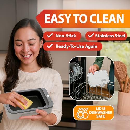 Hot Bento Titanium Self Heated Lunch Box & Food Warmer – Battery Powered Portable