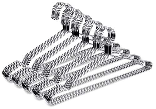 Fayleeko 50 Pack Stainless Steel Wire Hangers 16.5 Inch Heavy Duty Space Saving
