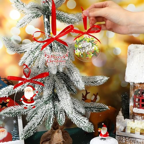 Blulu 100 Pcs 5 Inch Clear Acrylic Christmas Ornaments Discs for Crafts