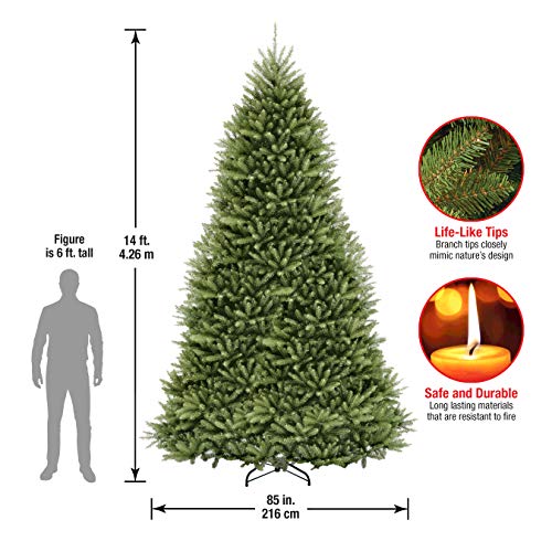 14ft Unlit Dunhill Fir Artificial Christmas Tree, Full Profile, 28ft Variant Included