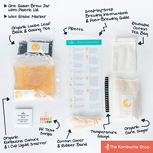 Organic Kombucha Starter Kit 1 Gallon Home Brewing Set by The Kombucha Shop