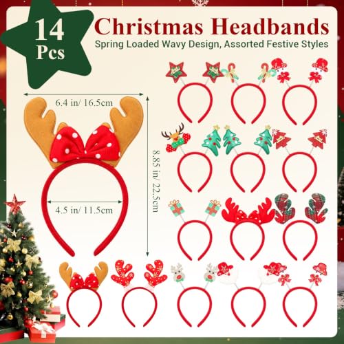 Christmas Glasses and Headbands Set - Holiday Party Accessories, 28 Pieces