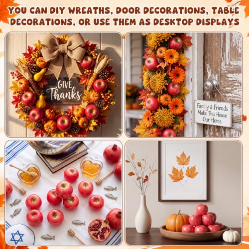 Artificial Red Apples Decor - 12 Fake Plastic Fruit for Home & Event Decoration