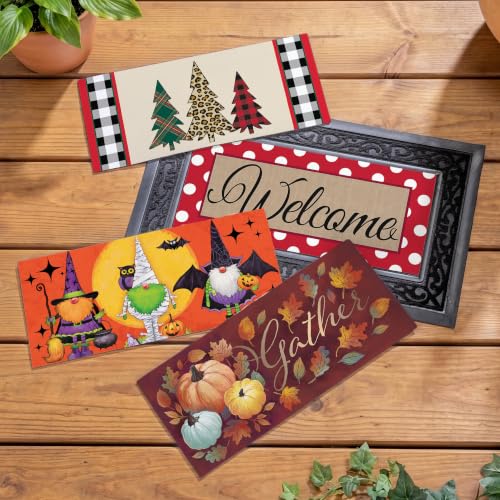 Evergreen Sassafras Fall Holiday Doormat Set with Interchangeable Inserts & Tray - V1