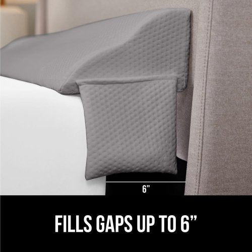GORILLA GRIP Bed Wedge Pillow - Patented Design for Headboard Gap, High-Density Foam, King Size, Soft Gray