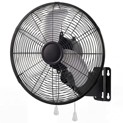 20 Inch Oscillating Wall Mount Fan - 3 Speed Powerful Cooling & Tilt