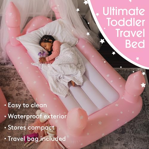Kids Pink Castle Inflatable Air Bed Travel Mattress - Funboy, Single, 74x40 inches